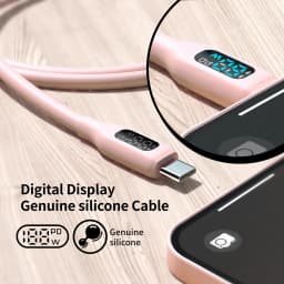 60W USB-A to USB-C Fast Charging Cable Flexible Pink Silicone Charger For iPhone 17/16/15 Pro/Max, iPad, AirPods Type-C Tablets