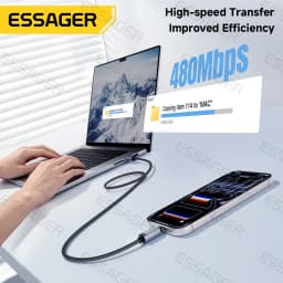 Essager 240W Magnetic Charger Cable USB C To Type C Cable PD 5A Fast Charging For IPhone 17 16 Samsung Laptop Charger Wire Cord