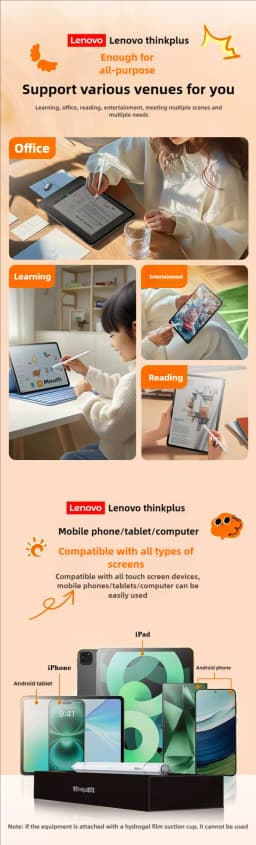 Lenovo Three Pen Tips Touch Pen For Android IOS Tablet And Phone iPad Universal No Need To Charge With Ballpoint Pen
