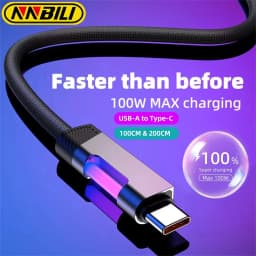 NNBILI NEW RGB Fast Charging Cable 100W A-C and 60W C-C Charging Cable Fast Charging Cable, for Xiaomi Huawei OPPO Oneplus Cable