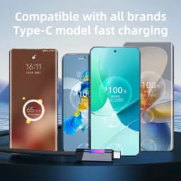 NNBILI NEW RGB Fast Charging Cable 100W A-C and 60W C-C Charging Cable Fast Charging Cable, for Xiaomi Huawei OPPO Oneplus Cable
