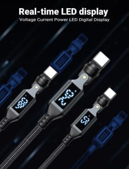 AUFU 240W Magnetic USB Type C Cable Fast Charging PD 3.1 Digital Display Micro Type C Cable For iPhone Macbook Samsung Wire Cord