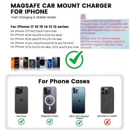 30W Car Charger, Auto-Lock Wireless Fast Charging Phone Mount, Secure Car Charging Dock for iPhone 12 13 14 15 16 17 Xiaomi