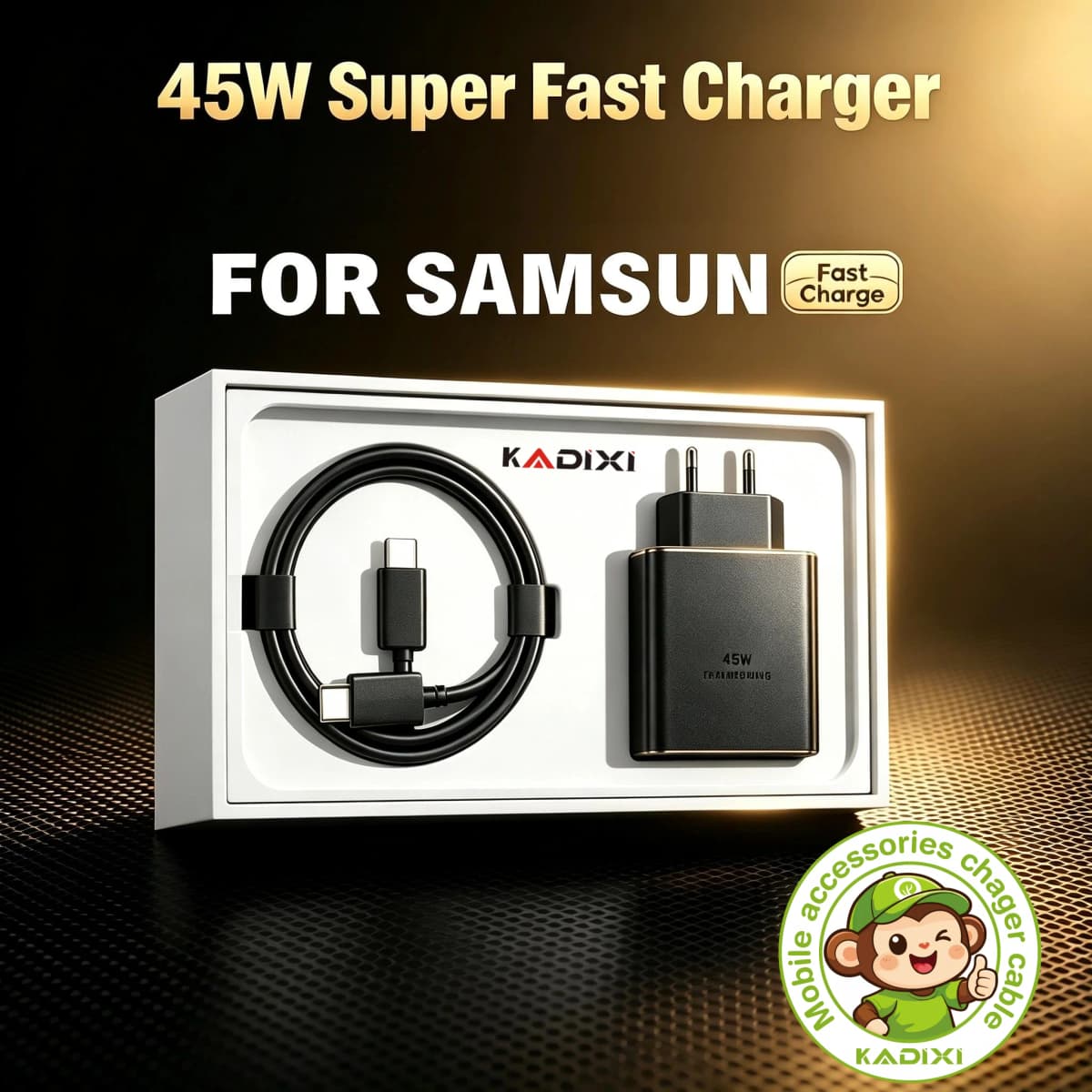 45W PD USB-C Super Fast Charger for Samsung Galaxy S24 Ultra S23 S22 S21 Plus Note10 A54 A34 5A Quick Charging Type C Data Cable