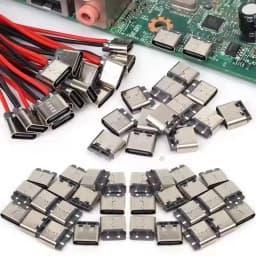 5-20PCS Type-C 2Pin Solder Wire Waterproof USB C Pigtail Cable Extension Power Cord Plug-in Board Quick Charging USB-C Connector