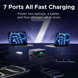 UGREEN 300W GaN Charger With Smart Display PD 3.1 7 IN 1 Desktop Charging Station For MacBook Air Pro Laptop iPhone Samsung iPad
