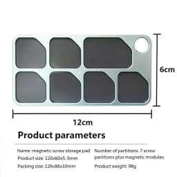 7-Grid Anti-lost Magnetic Parts Organizer Aluminum Alloy Tray for Phone Repair Screw and Component Storage