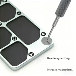 7-Grid Anti-lost Magnetic Parts Organizer Aluminum Alloy Tray for Phone Repair Screw and Component Storage
