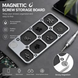 7-Grid Anti-lost Magnetic Parts Organizer Aluminum Alloy Tray for Phone Repair Screw and Component Storage