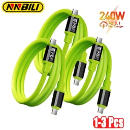 NNBILI 1-3Pcs 240W Type C Cable PD Fast Charging Phone Charger Data Cord For iPhone 17 Huawei Type C to USB C Quick Charge Wire