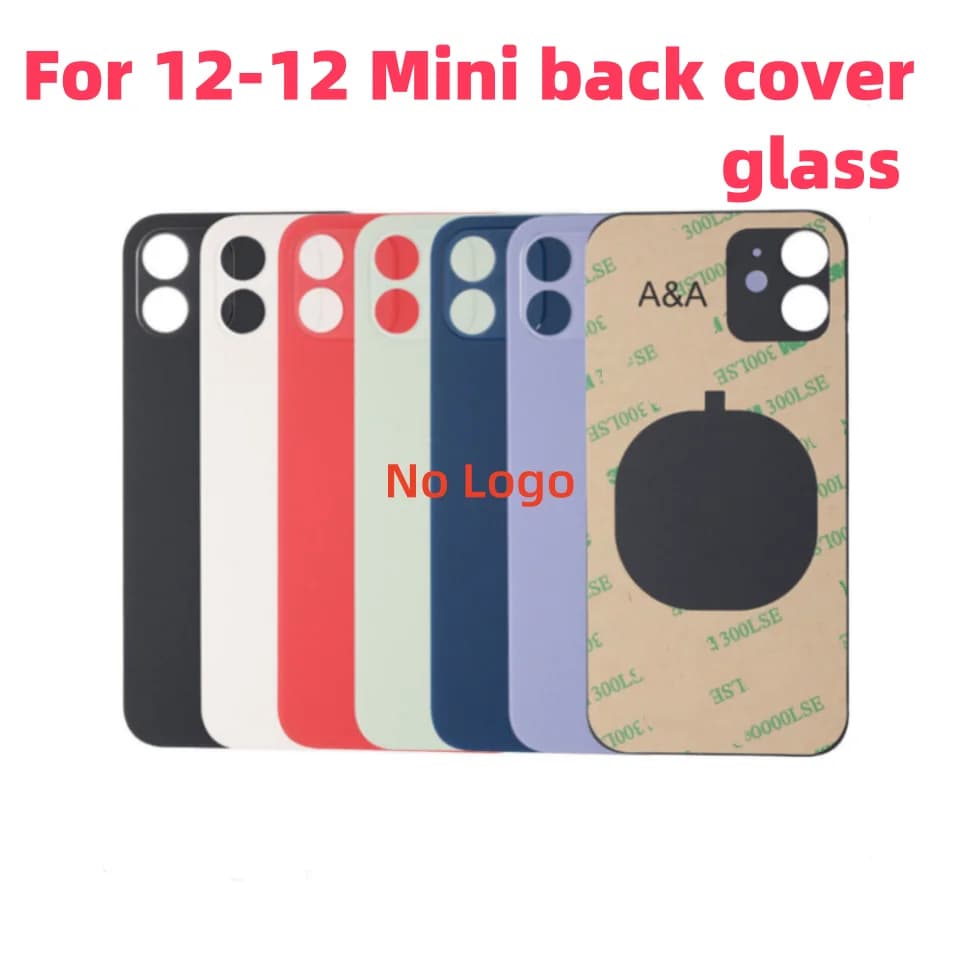 Back Glass For iPhone 12 mini-12 Back Cover Glass Fast Replacement Housing Battery Cover Big Hole Rear Glass with glue
