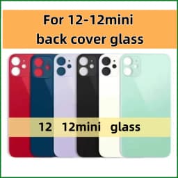 Back Glass For iPhone 12 mini-12 Back Cover Glass Fast Replacement Housing Battery Cover Big Hole Rear Glass with glue