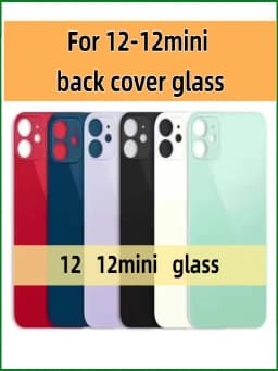 Back Glass For iPhone 12 mini-12 Back Cover Glass Fast Replacement Housing Battery Cover Big Hole Rear Glass with glue