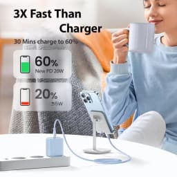 2Pack 20W Fast Charging Wall Charger Block Cubes with 6Ft C to C Cable Compatible For iPhone 15 16 17 Pro Max For iPad Pro-Blue
