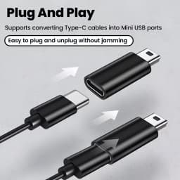 1/2/3/4Pack USBC to Mini USB Adapter, USB Mini to Usbc Adapter Supports Charge & Data Sync Compatible with Digital Camera, GPS R
