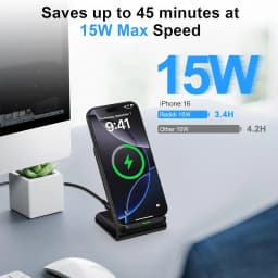 Fast Wireless Charger Stand Pad for iPhone 17 16 15 14 13 -11/XR, Samsung Galaxy S25/S26/S21/S20, Xiaomi 17 15 14, Huawei