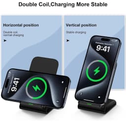 Fast Wireless Charger Stand Pad for iPhone 17 16 15 14 13 -11/XR, Samsung Galaxy S25/S26/S21/S20, Xiaomi 17 15 14, Huawei