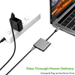 3 in 1 Type C Splitter Hub USB C to  USB3.0 Multiport Docking Station Converter Compatible With Macbook Air