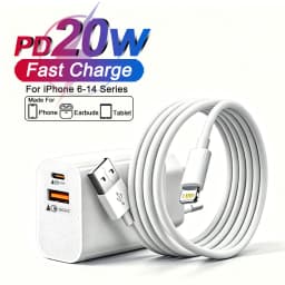 PD 20W USB Fast Charger For iPhone 14 13 12 11 Pro Max XS X XR 7 8 Plus Type C Plug EU US Wall Charger Fast Charging Data Cable