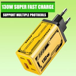 130W Type C PD Universal Charger 4-in-1 Charging Phone Power Adapter EU/US/UK Plug Charge Wall Charger For iPhone Samsung Xiaomi