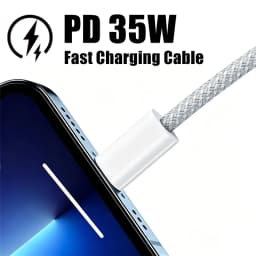 3PCS 35W PD Fast Charging Braided Cable For iPhone 11 12 13 Mini 14 Pro Max X XR XS Max 8 14 Plus Rapid Charge USB C Data Cables