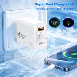 GaN Fast Charging 65W USB Type C Charger EU KR US PD 3.0 Quick Charge Wall For Phone Adapter For iPhone 15 Xiaomi Huawei Samsung