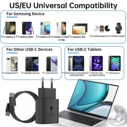 For Samsung 25W Charger Super Fast Charger Type C Adpater For Galaxy S26 S25 S24 S23 S22 S21 A17 A55 A35 A25 A15 Z Flip 7 6 5 4