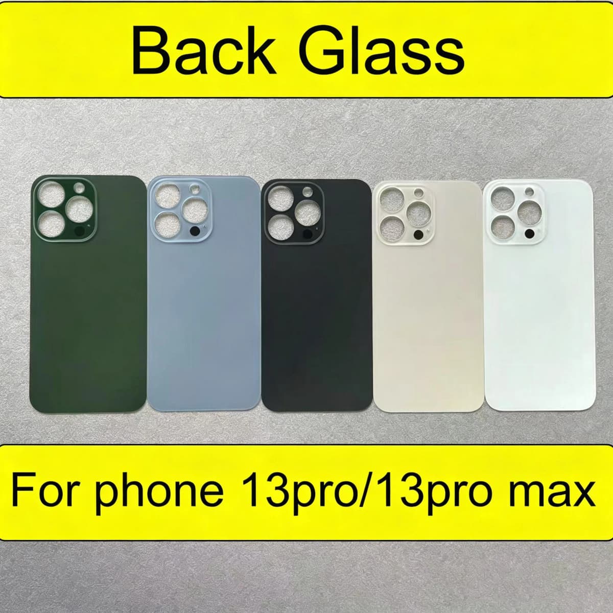 Back Cover Glass For iPhone 13 Pro /13 Pro Max, Rear Battery Door Housing Replacement Repair Part