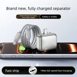 3/1PCS Intelligence Full Charge Auto-Disconnect Charging Adapter 140W Fast Charge Separator Automatically for Type-C Charge