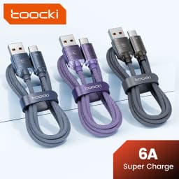 Toocki 100W USB A to USB Type C Cable for Huawei Honor Samsung Xiaomi Redmi iPhone 17 16 6A USB to Type C Charger Cord Data Wire