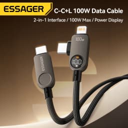 Essager 2 in 1 USB Type C Cable 100W PD Fast Charging Wire Type C To Lighting Cable For iPhone 17 16 15 14 MacBook iPad Xiaomi