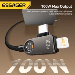 Essager 2 in 1 USB Type C Cable 100W PD Fast Charging Wire Type C To Lighting Cable For iPhone 17 16 15 14 MacBook iPad Xiaomi
