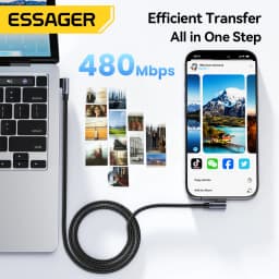 Essager Elbow PD100W USB C to USB C Charging Cable for iPhone 17 16 15 Pro Samsung MacBook iPad Type C Fast Charging Data Cord