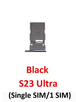 For Samsung Galaxy S23 Ultra S918 S918B Phone New Housing Chip SIM Card Tray Slot Holder Pocket Parts Single Dual SIM Black
