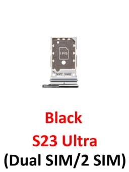 For Samsung Galaxy S23 Ultra S918 S918B Phone New Housing Chip SIM Card Tray Slot Holder Pocket Parts Single Dual SIM Black