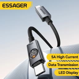 Essager 100W Type C to Type C PD Fast Charging Cable for MacBook iPad iPhone 17 16 pro Max Digital Display Data Cord Wire