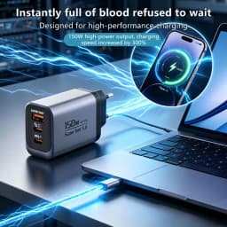 Oneplus 150W EU/US/UK Plug Ultra Fast Charging 3-ports PD USB Type-C Qc 3.0 Super Charge Wall Adapter For Iphone Samsung