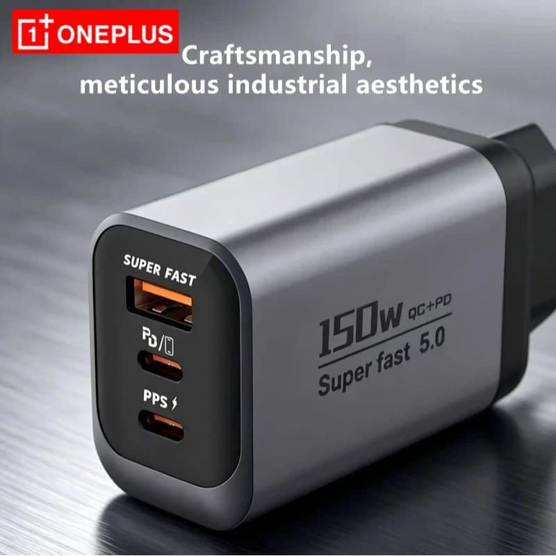 Oneplus 150W EU/US/UK Plug Ultra Fast Charging 3-ports PD USB Type-C Qc 3.0 Super Charge Wall Adapter For Iphone Samsung