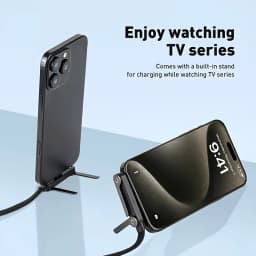  2-in-1 Holder Charger Cable – 240W Fast Charging Cord with Built-In Phone Stand USB Type C to USB-C Cable PD Cable Phone Holde