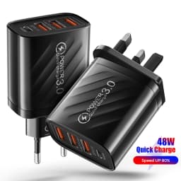 48W USB Charger Type C PD Fast Charging Mobile Phone Charger For IPhone Samsung Huawei Xiaomi QC3.0 EU/US/UK Plug Wall Charger