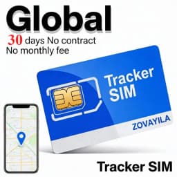 4G SIM Card for GPS Tracker No Contract 30MB/30 Days Global Roaming 2G 3G 4G LTE GPRS Cat1 M2M IoT Tri-Cut Compatible ZOVAGOLO