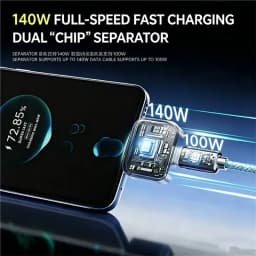 140W Intelligence Charger Full Charge Auto-Disconnect Charging Adapter Fast Charge Safety Separator Automatic For Type-C Devices