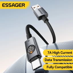 Essager 7A USB Type C Cable 100W Fast Charing For Huawei P90 Mate 60 Honor Oneplus 15 Realme OPPO Digital Display Data Cord Wire