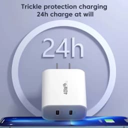 Elough 40W Dual Port USB C Charger Fast Charging QC3.0 PD Type C Phone Fast Charger Adapter For iPhone Xiaomi Samsung Huawei