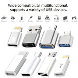 8PCS USB-C Adapter Bundle Fast Charging Data Transfer Convert to Lightning Micro USB OTG USB 3.0 for All Devices