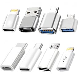 8PCS USB-C Adapter Bundle Fast Charging Data Transfer Convert to Lightning Micro USB OTG USB 3.0 for All Devices