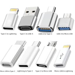 8PCS USB-C Adapter Bundle Fast Charging Data Transfer Convert to Lightning Micro USB OTG USB 3.0 for All Devices