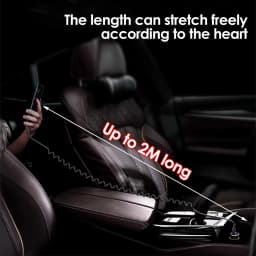 NNBILI 60W C-C Fast Charging Cable Spring Telescopic Car Charger Cable High Speed Charging Data Cable for iPhone 18 Samsung S26
