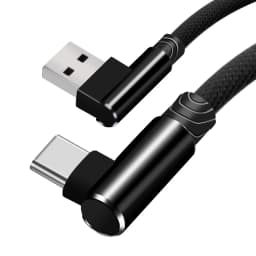 USB Type C Cable 90 Degree elbow Nylon Braided 1M/2M/3M Fast Charging Data Cable for Samsung s8 s9 Oneplus Huawei Xiaomi USB C