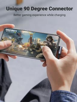 UGREEN 90 Degree USB-C Cable PD100W/60W Type-C Gaming Right Angle Charging Cable 5A/3A for iPhone 17/16 Samsung MacBook 0.5-3M